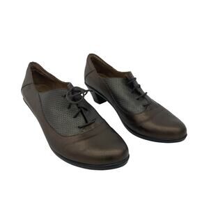 Caprino Women's Brown/Gray Leather Casual Oxford Shoes Size 8 Preowned